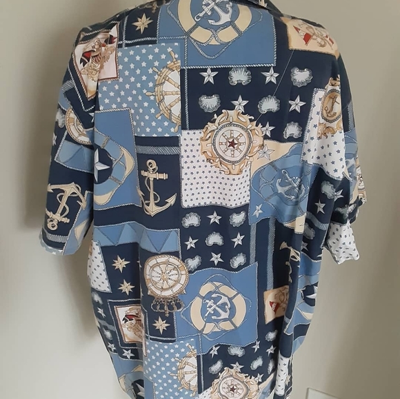 Vintage Sailors blue button up - Picture 4 of 5